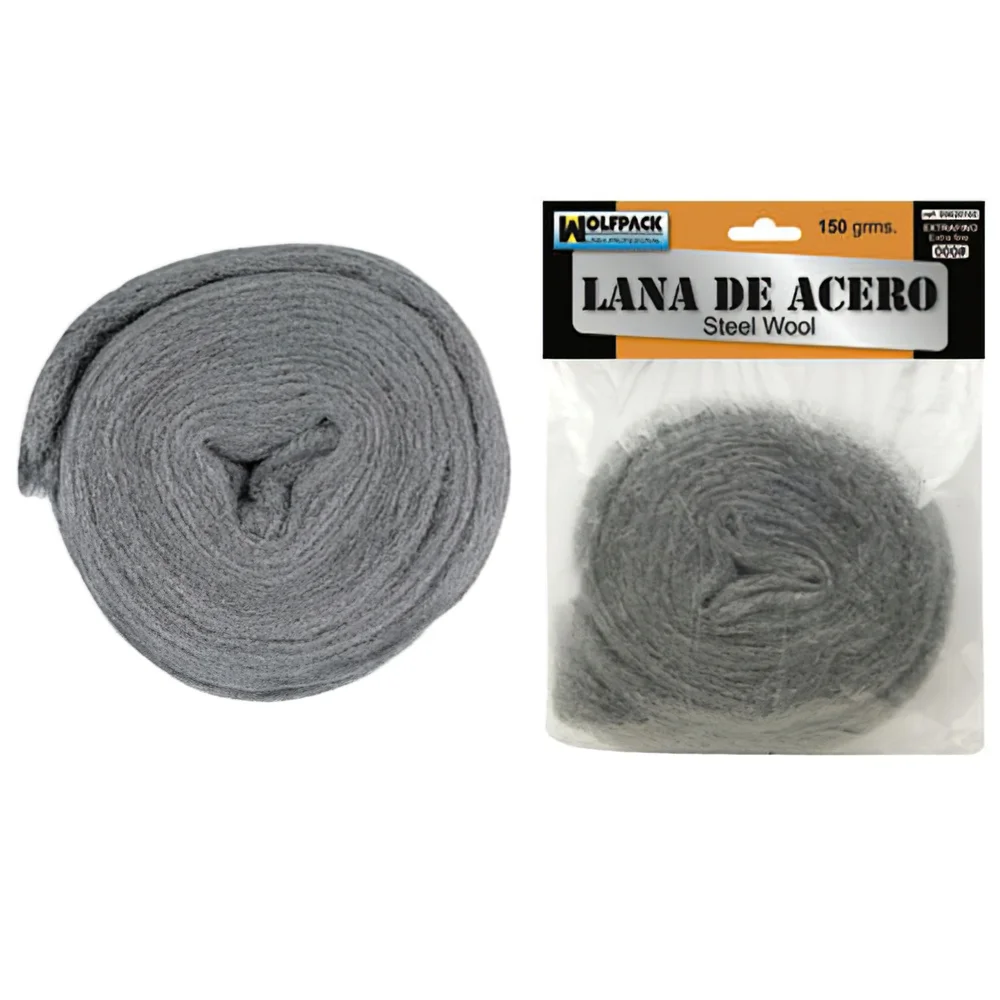 Stainless steel wool WOLFPACK 150 grams 000 extra fine-top quality for precision work and polishing