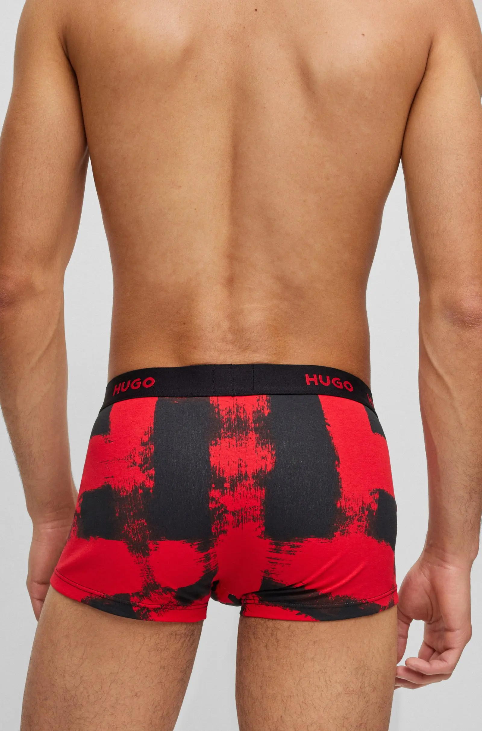 Hugo Boss -3 Pack- Design Cotton Stretch boxer (black, red fantasy and black)