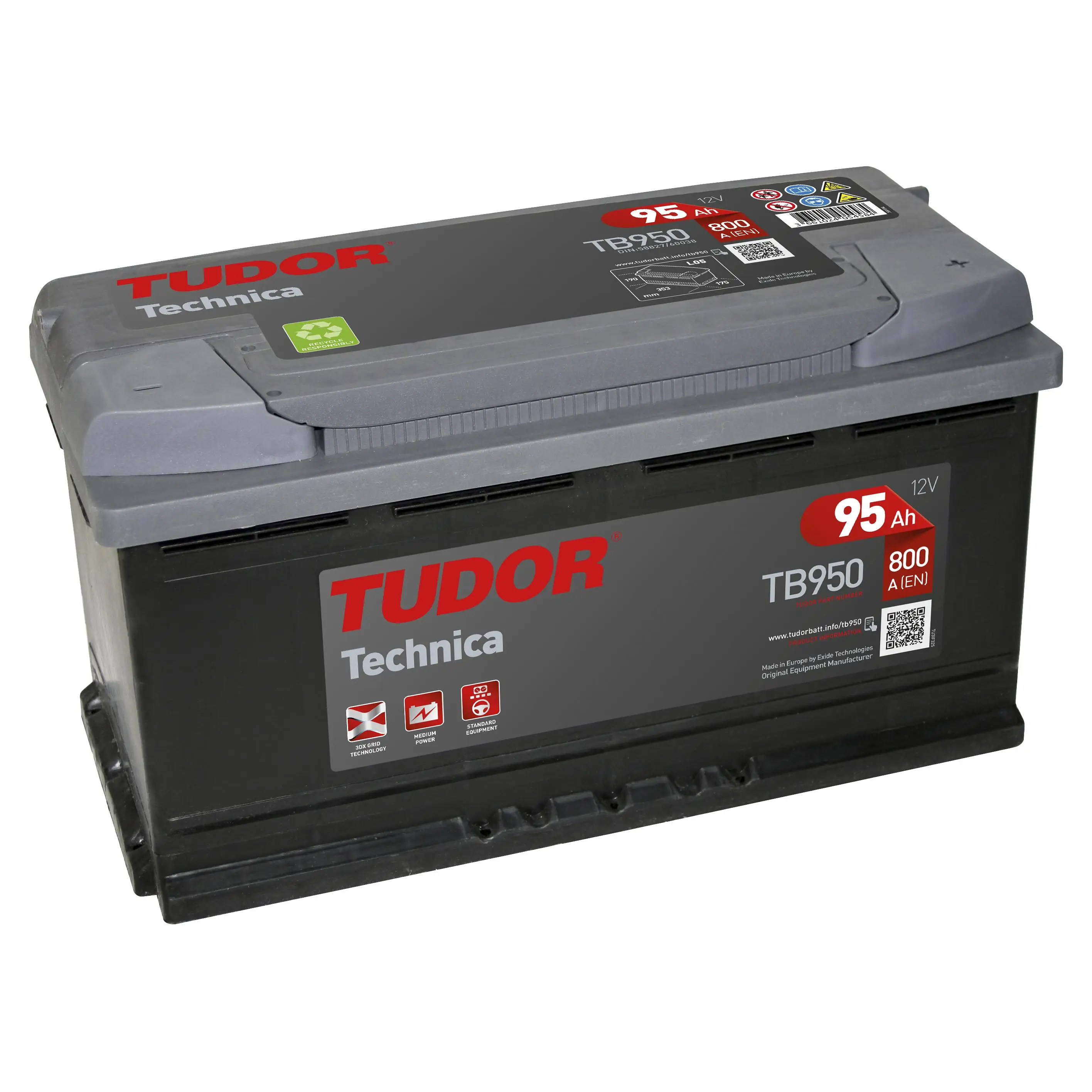 Tudor TB950 95.0 H8 battery-high capacity