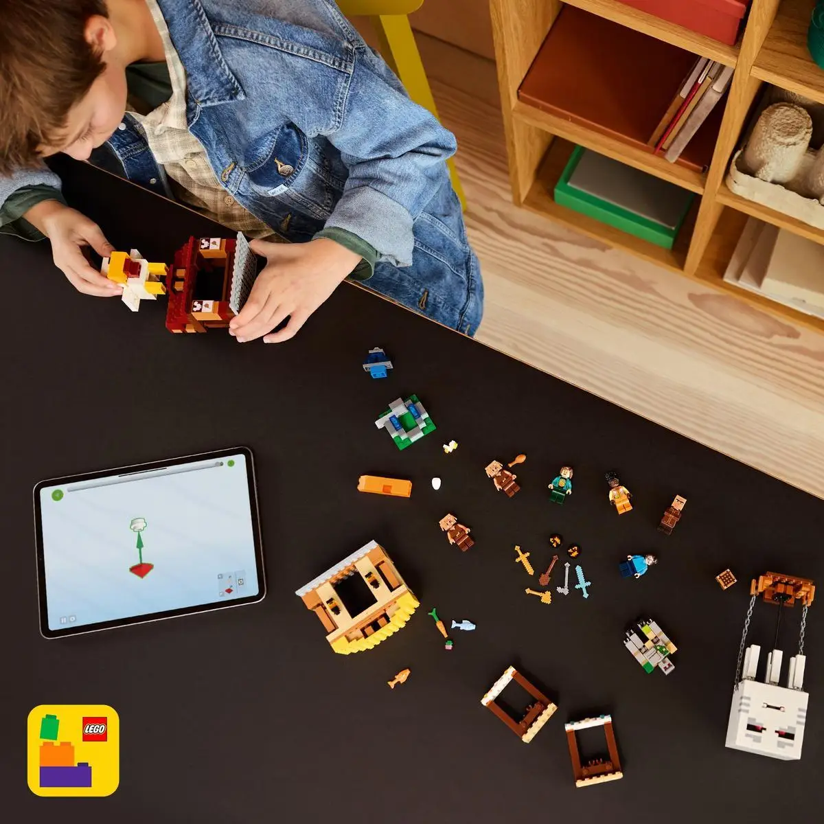 Lego 21273 minecraft the attack to the ghost balloon village, gift toy for kids, home and building set based on the video game with chicken and golem figures #5