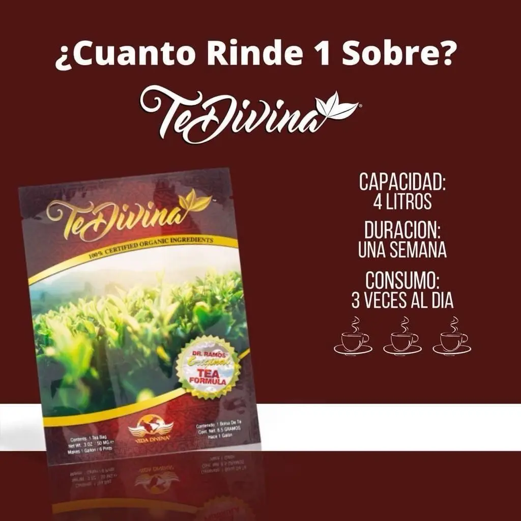 Te divina -liva divina rvs give life sana te divina (1 envelope) 1 sachet is sent for 1 week.
