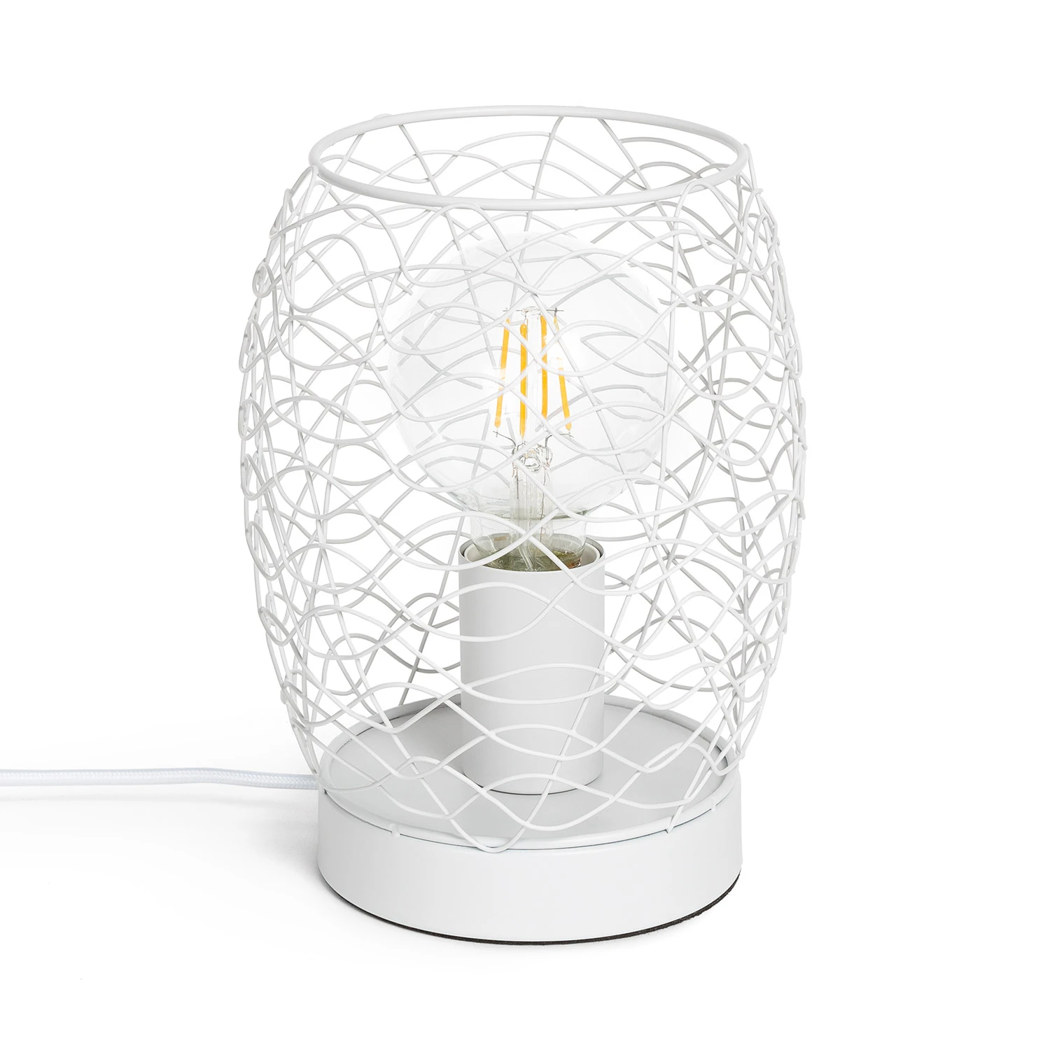 ledkia lampara de mesa de metal winbi blanco