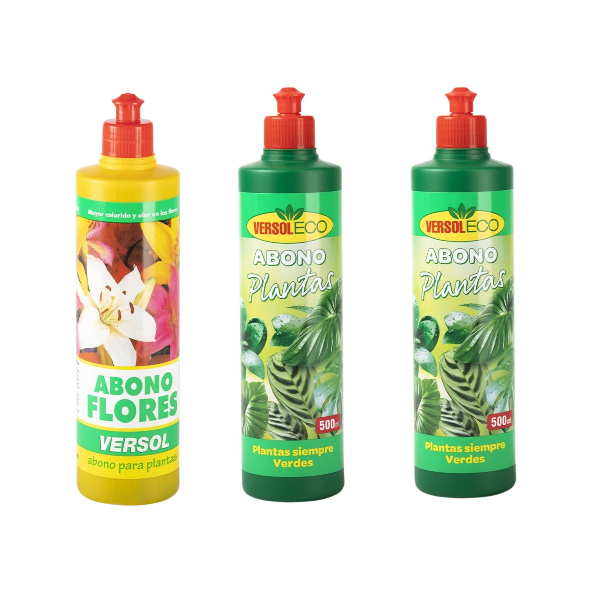 Pack Abonos Líquidos Premium 500 ml – Fertilizante Amarillo + Verde | Plantas Más Vivas, Colores Intensos y Crecimiento Saludable