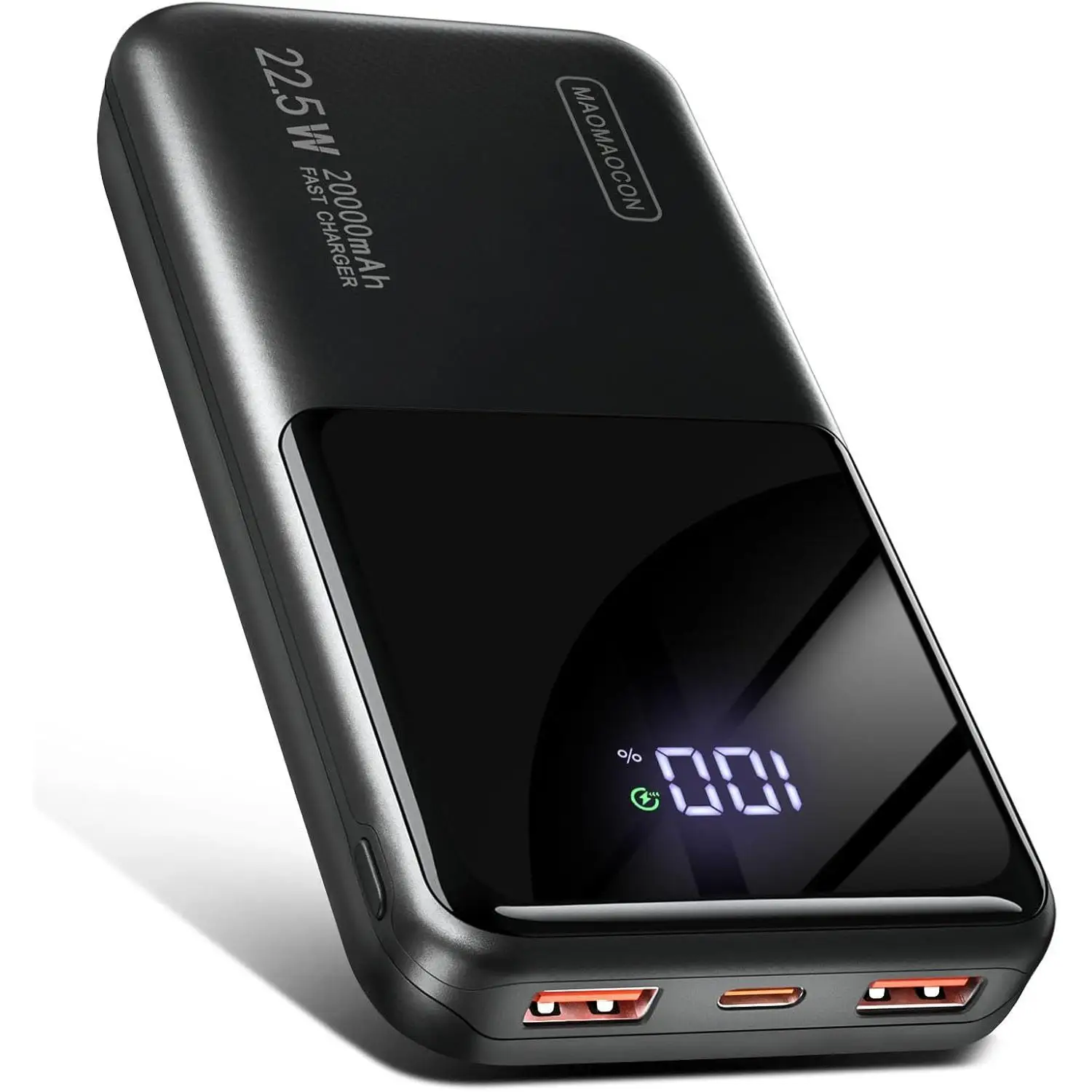Power Bank 20.000mAh 22.5W Pequeña función de carga rápida Powerbank 1 USB-C 2 USB-A Mini Batería Externa para Teléfono Móvil Pantalla LCD para iPhone 17 16 15 14 13 Smartphones Viaje Camping
