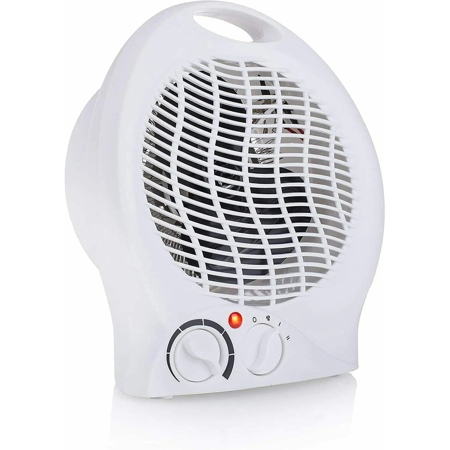 Electric Heater with Adjustable Thermostat, 2000W Low Consumption Bathroom Heater, 2 Heat Levels, Compact Design for Easy Storage, Perfect for Winter and Summer Use.
