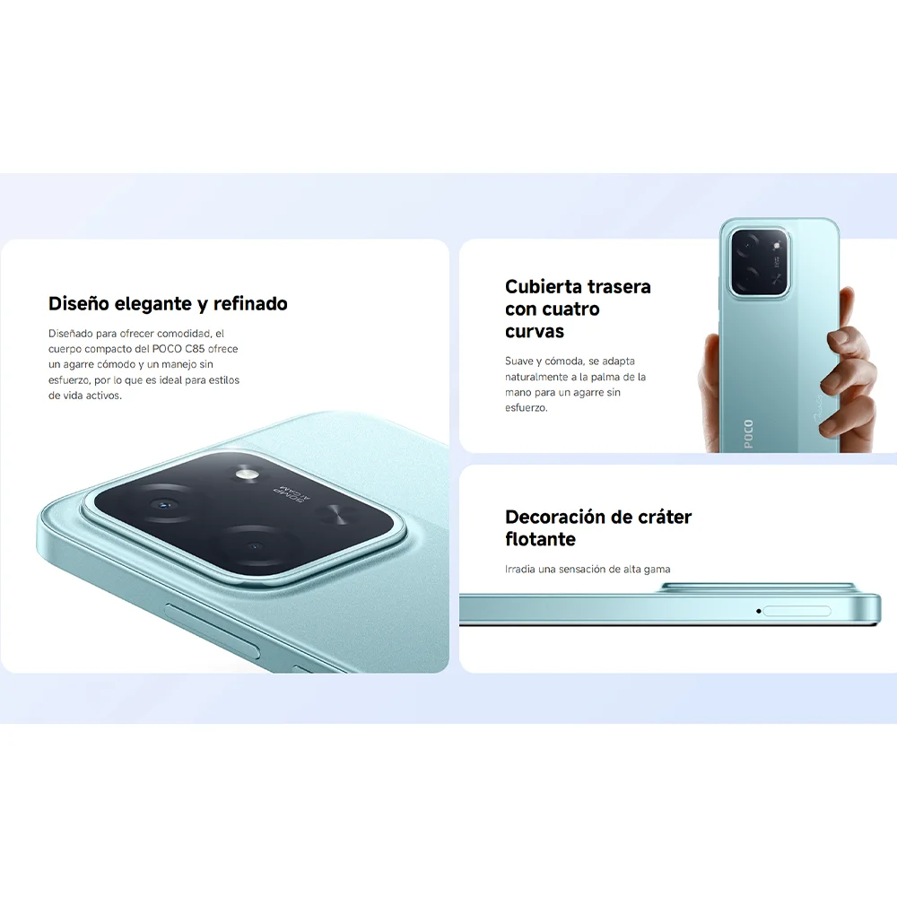 POCO C85 Smartphone, 6.9" Dot Drop Display 120Hz, 6000mAh Battery, 50MP Camera, MediaTek Helio G81-Ultra, IP64, Xiaomi HyperOS 2, NFC, Dual SIM, Global Version - 6GB+128GB / 8GB+256GB, Perfect for Daily Use.