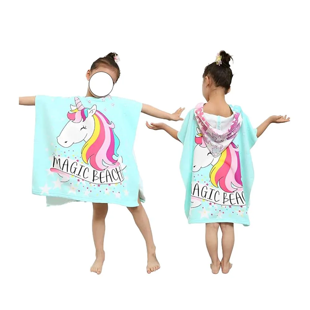 J.S ONDO  Toalla de baño Infantil, Toalla de Playa Infantil, Motivos Lindos Cape Poncho de baño Infantil y Salida de baño Infantil  Poncho Surf para Niñas Niños de 2 a 10 años