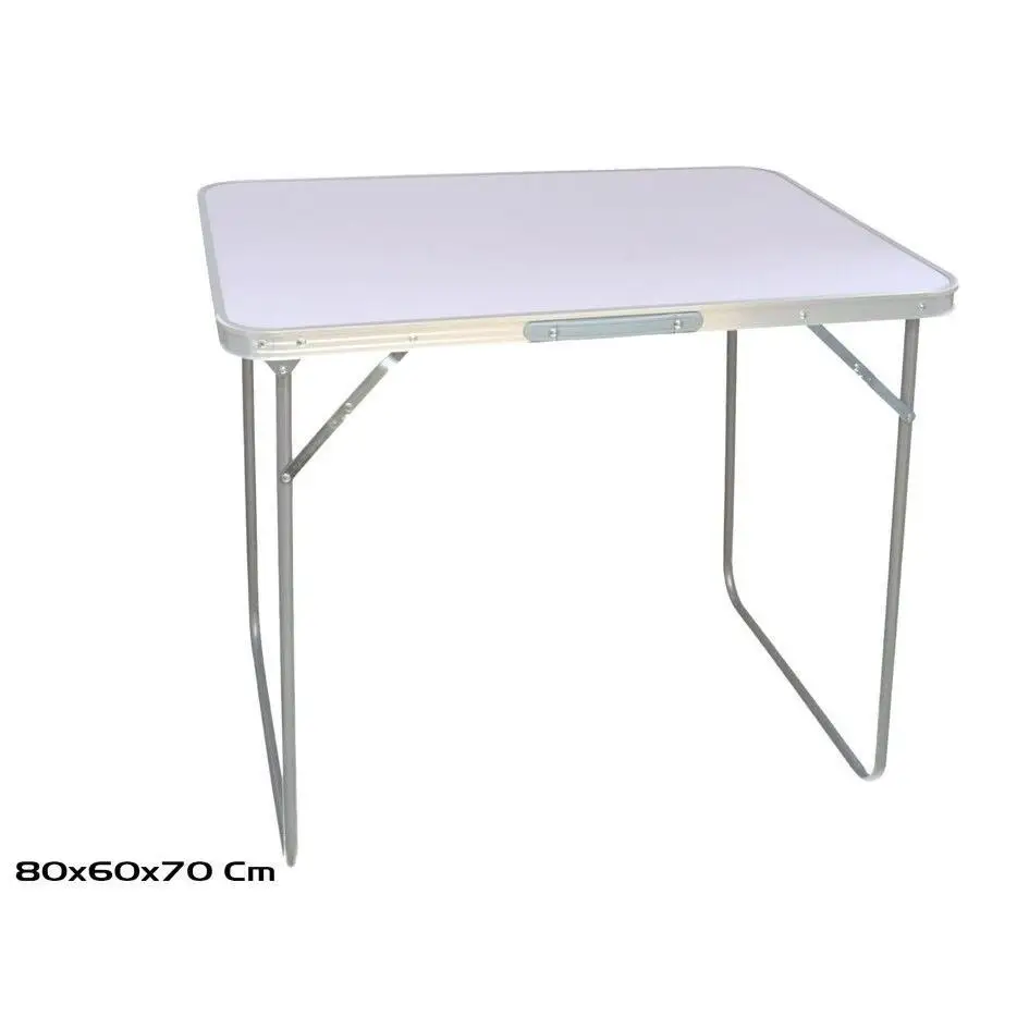 Mesa de Camping Plegable Aluminio y MDF 80x60x70cm