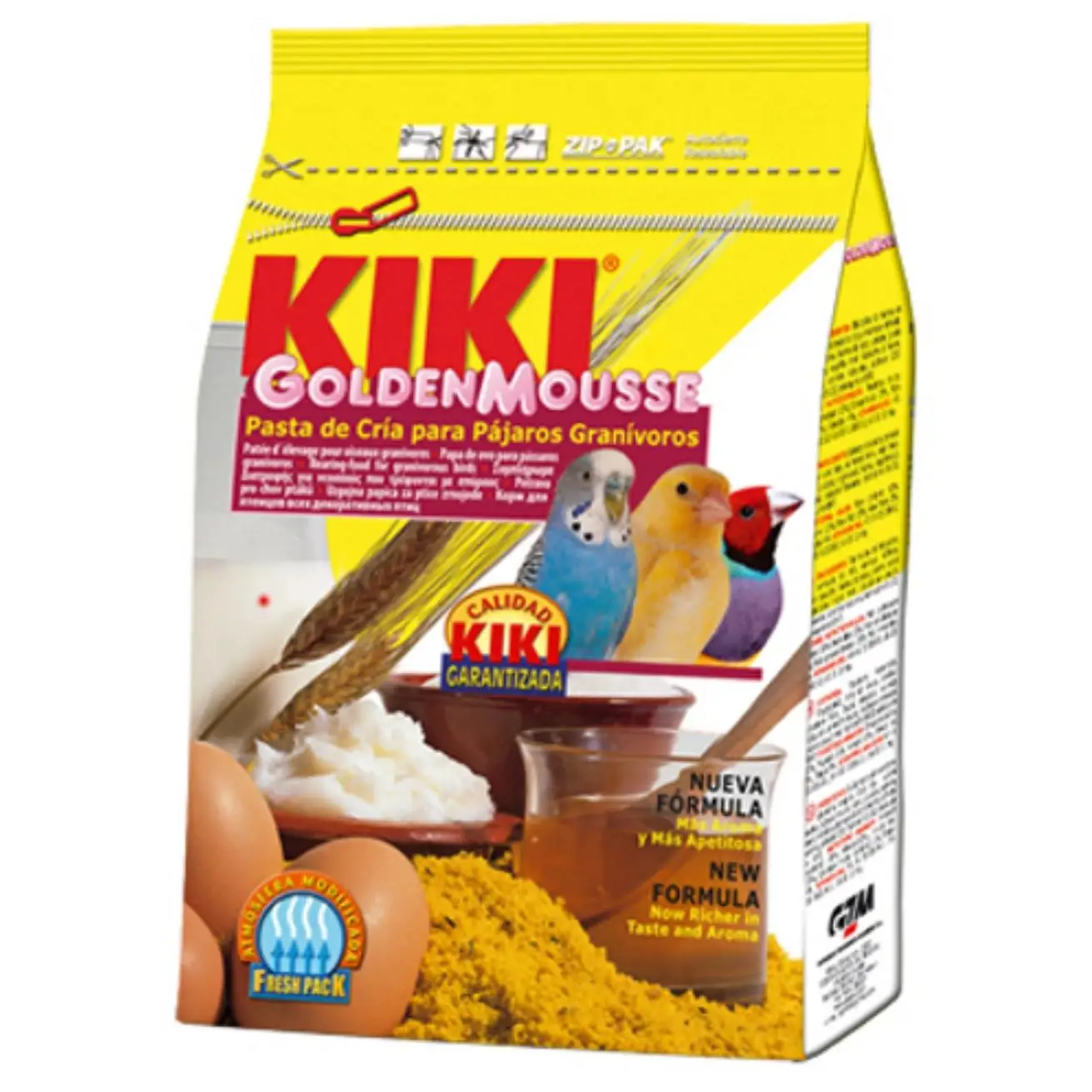 KIKI Pet Food Bizcocho Golden Mousse Amarillo (Pájaros , Papillas y pastas de cría) - 1 Kg