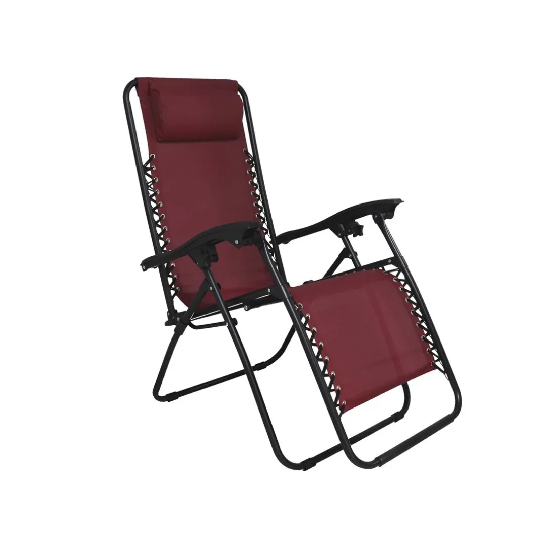 Tumbona Reclinable Burdeos 157x67x108cm Plegable Resistente Cómoda / Silla de playa