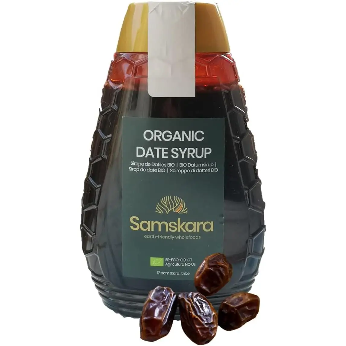 Sirope de Dátil  BIO de cultivo Ecológica y comercio justo  Samskara  100% natural  Jarabe caramelo natural de fruta de Datíll