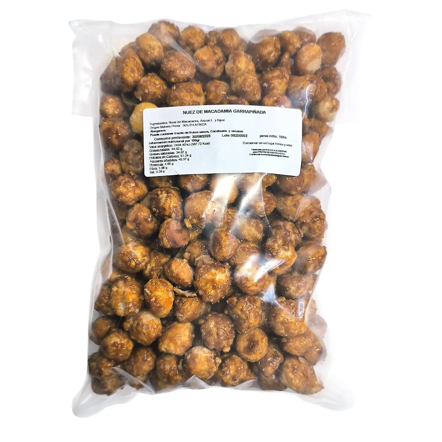Nuez de Macadamia Garrapiñada 1 Kg - Nueces de Macadamia Garrapiñadas - Solo Azucar y Agua - Macadamia Caramelizada