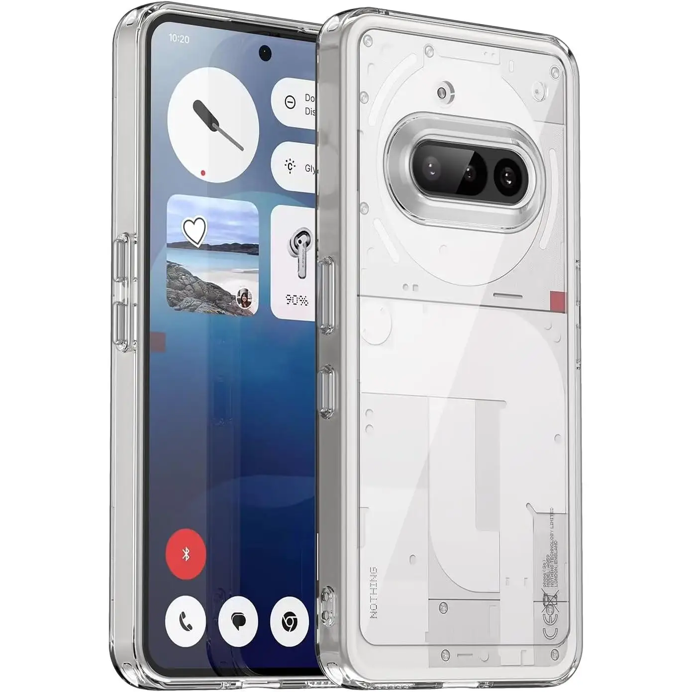 Transparent gel housing case for nothing phone 3a 5g, ultra thin 0.33mm, high resistance and flexibility tpu silicone gtr movilear