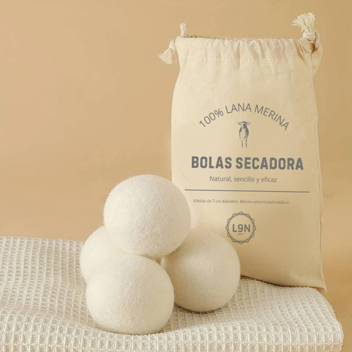 Bolas para Secadora de Ropa, 6 Piezas Bolas De Secado 7 cm, reducen el tiempo de secado, de Lanovenanube