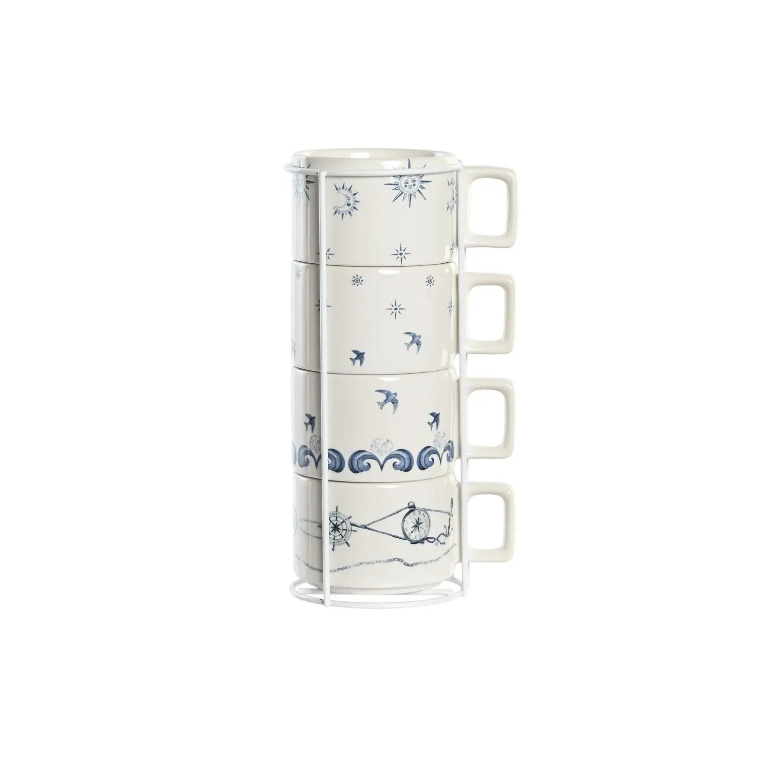 Cafe Set 4 Dolomite Metal 11X11X27 260 Ml Azul El mejor complemento para tu hogar  -Fijalo-