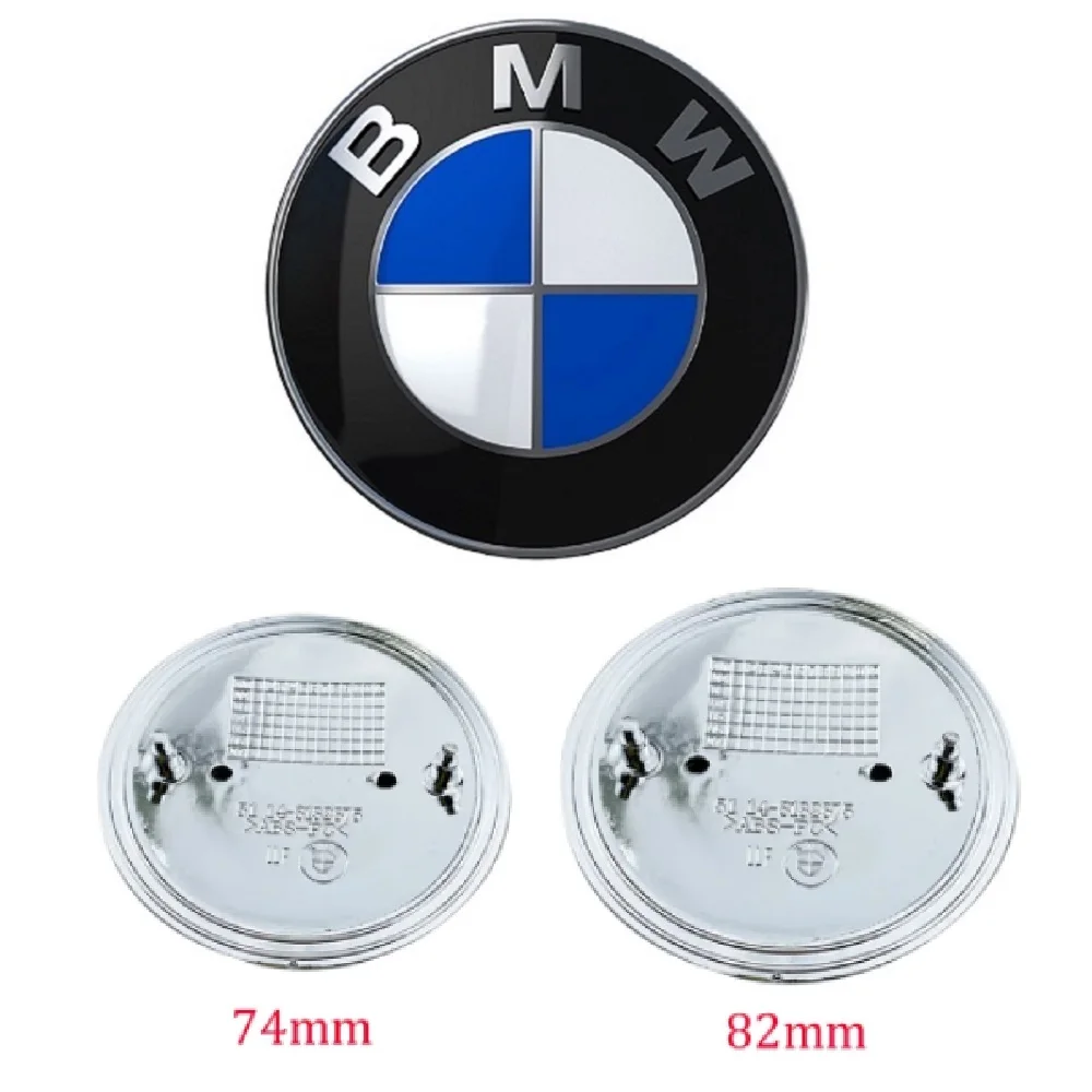 82mm 74mm for BMW E46 E39 E38 E90 E60 Z3 Z4 X3 Blue White Blue Front emblem trunk cover