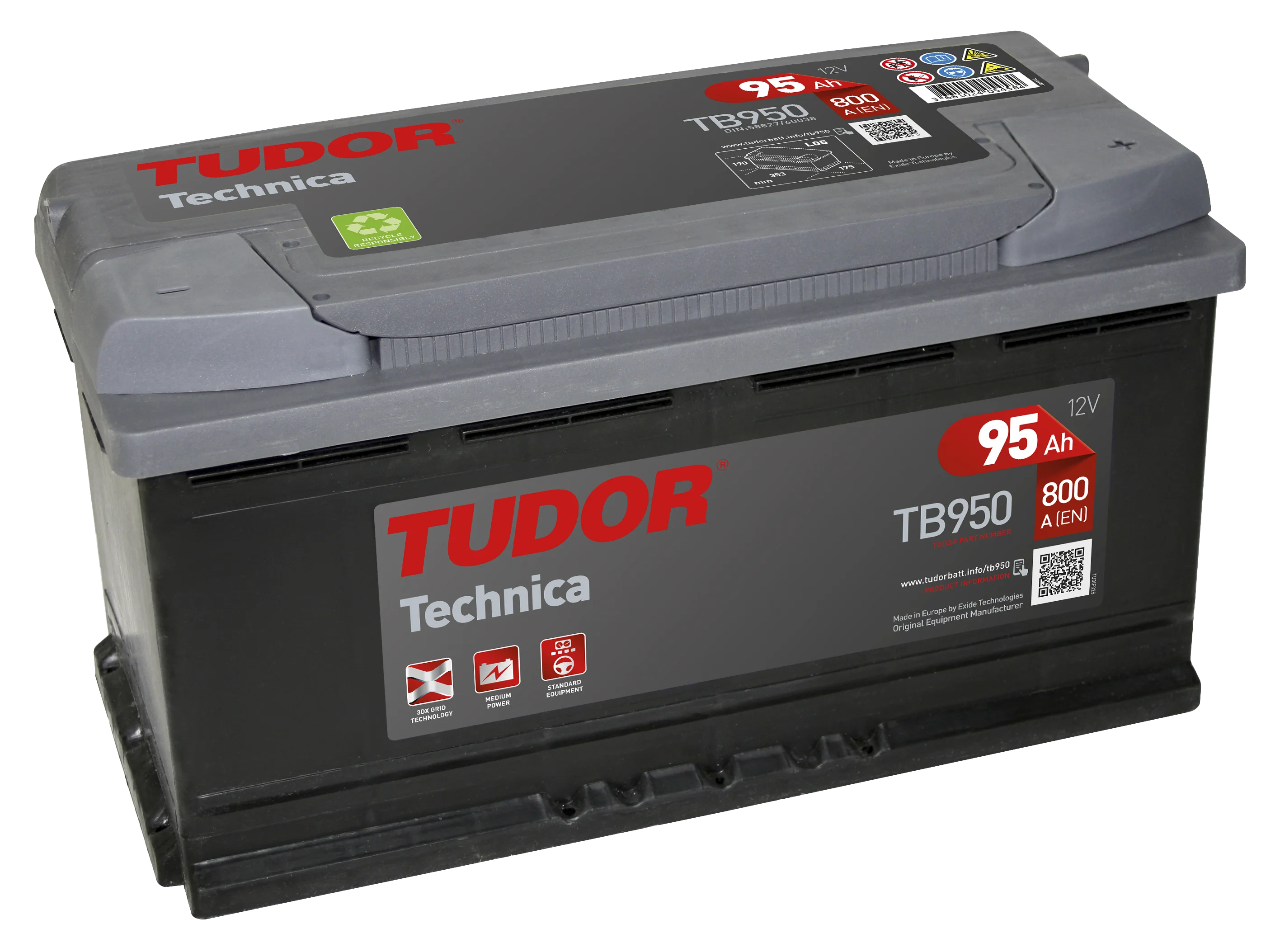 Tudor TB950 95.0 H8 battery-high capacity