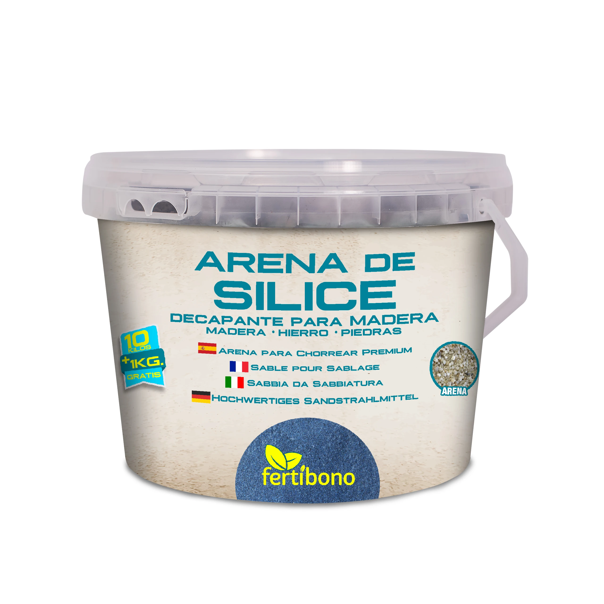 FERTIBONO - Arena de Sílice, de Primera Calidad para Chorrear con Granos Uniformes y Libre de Polvo,11Kgs
