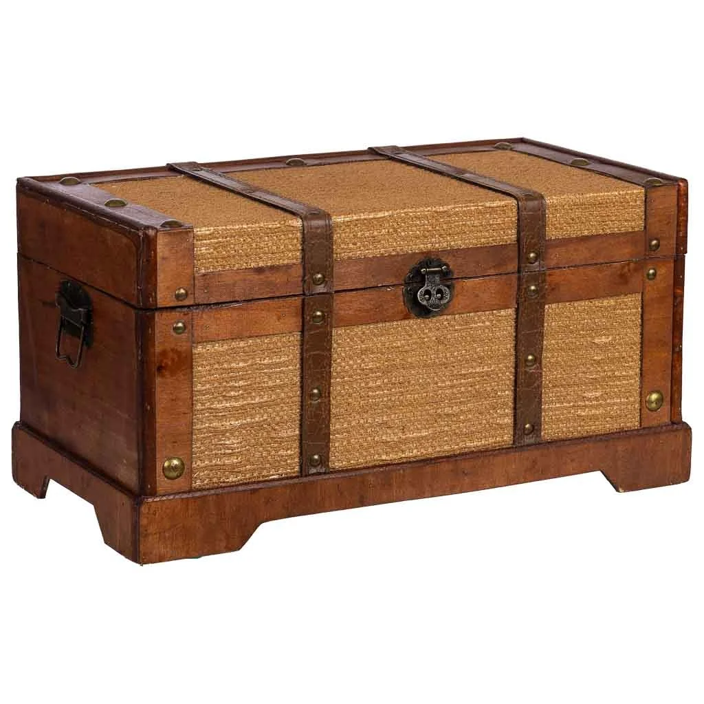 Wonderlust Deco - Baúl de madera marrón 43x23x22 Marrón 43x23x22