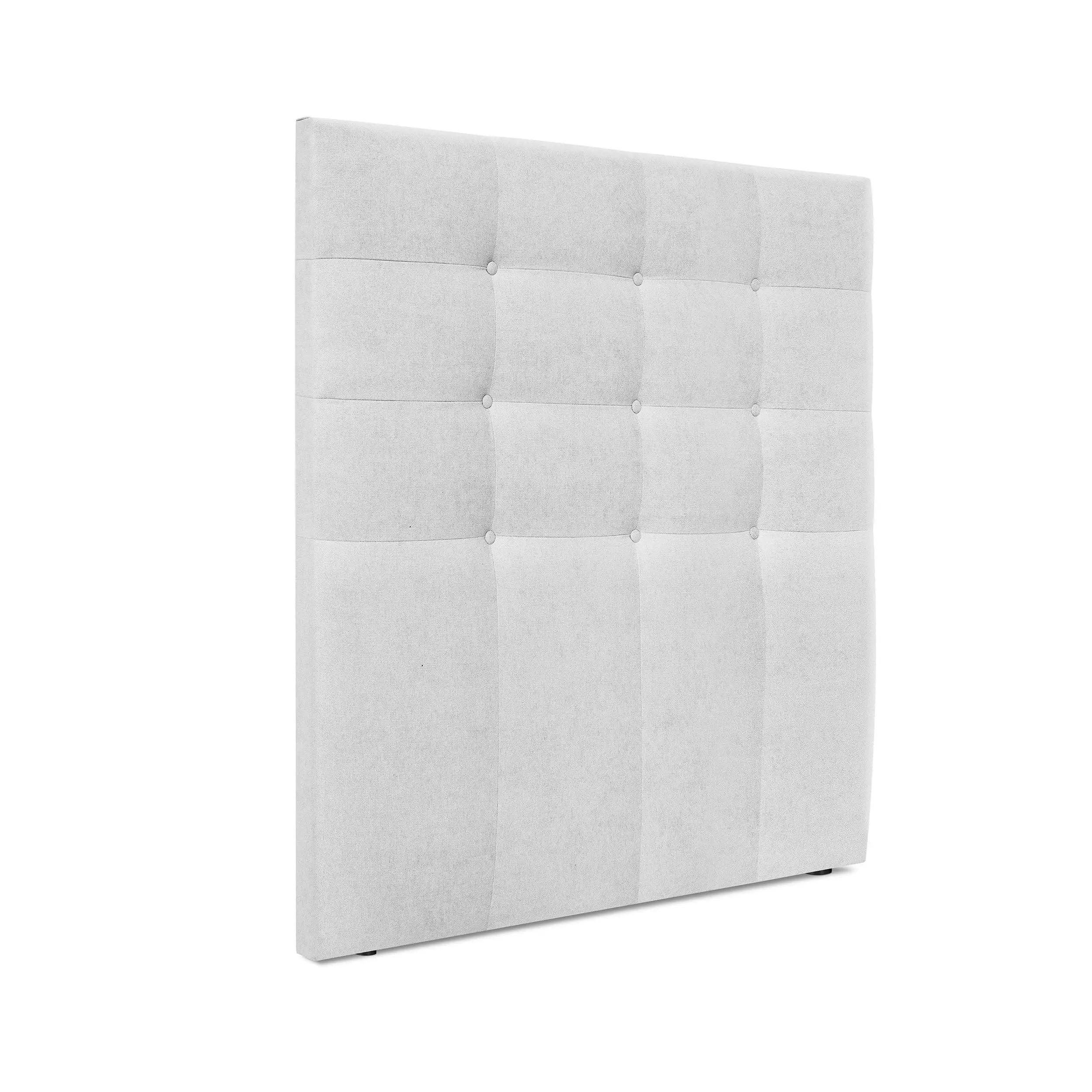 DHOME Cabecero Capitoné hasta el Suelo Cabezal 8cm tapizado ACUALINE Tela y Polipiel para Cama Dormitorio (Gris Perla Tela)