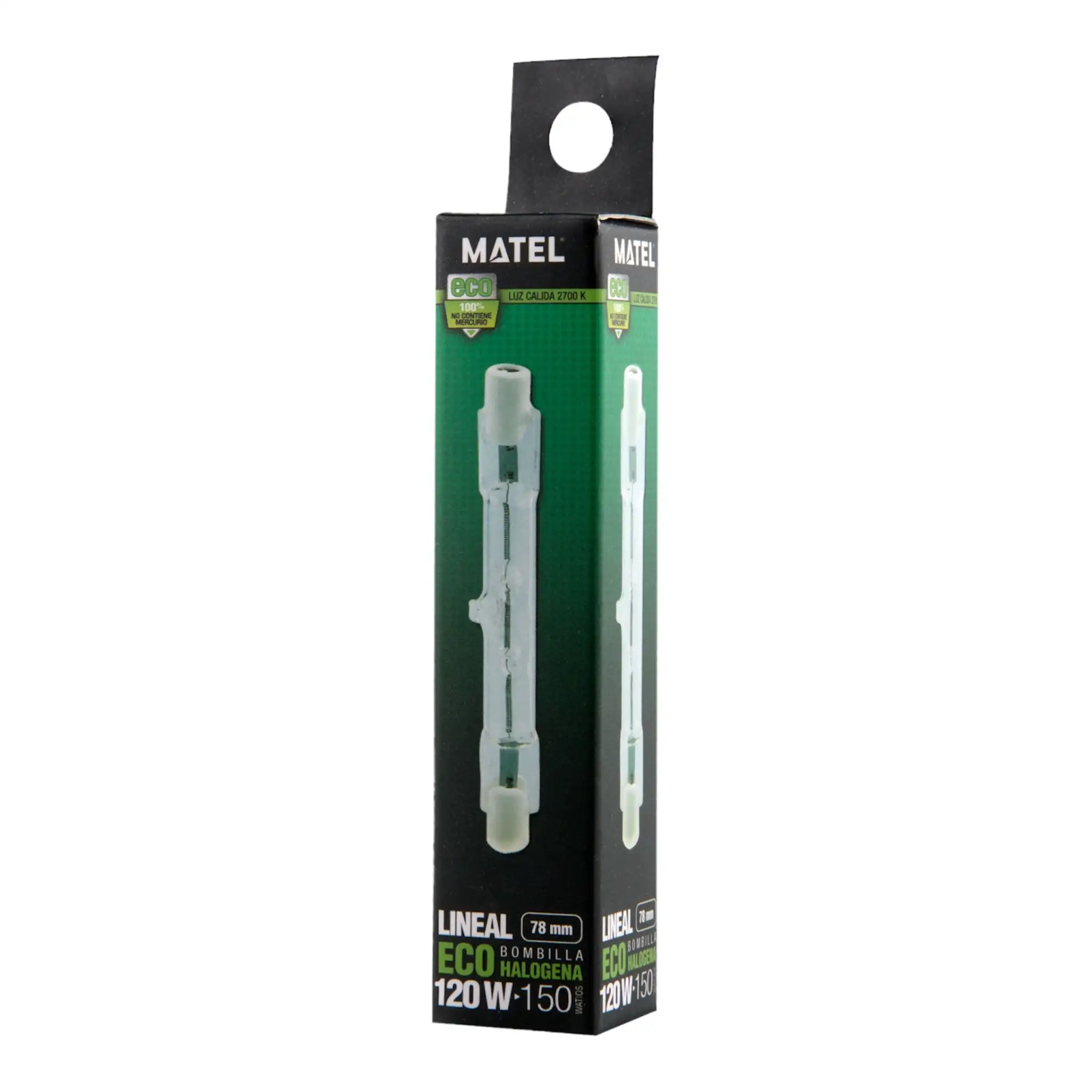 Bombilla Halógena Lineal 120W 78mm 2700K Luz Calida Eco Matel