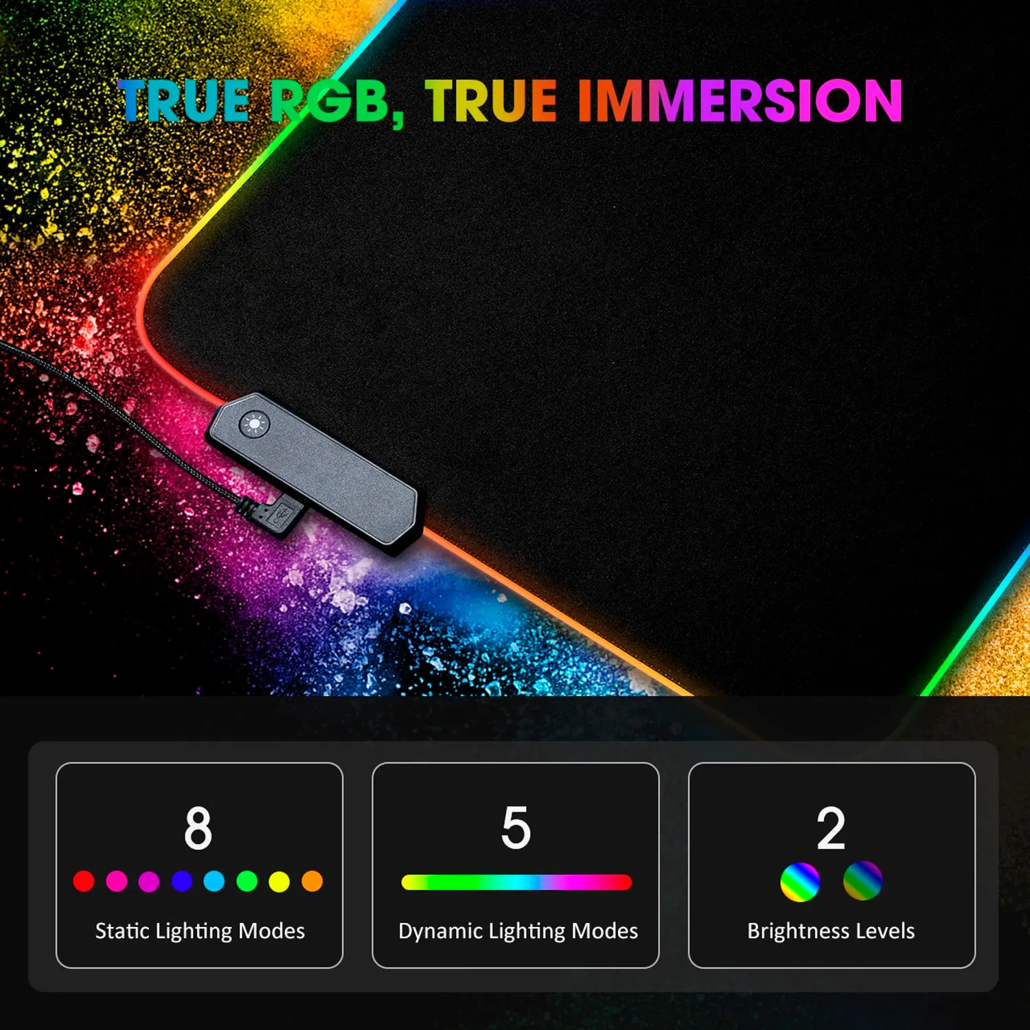 Victsing gaming mouse pad waterproof anti-slip rubber Base RGB lighting