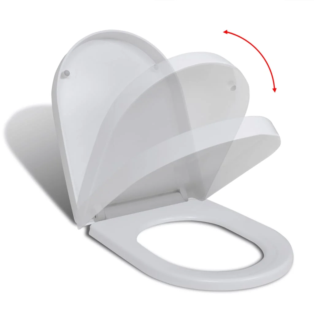 VidaXL square white quick release and soft close toilet cover