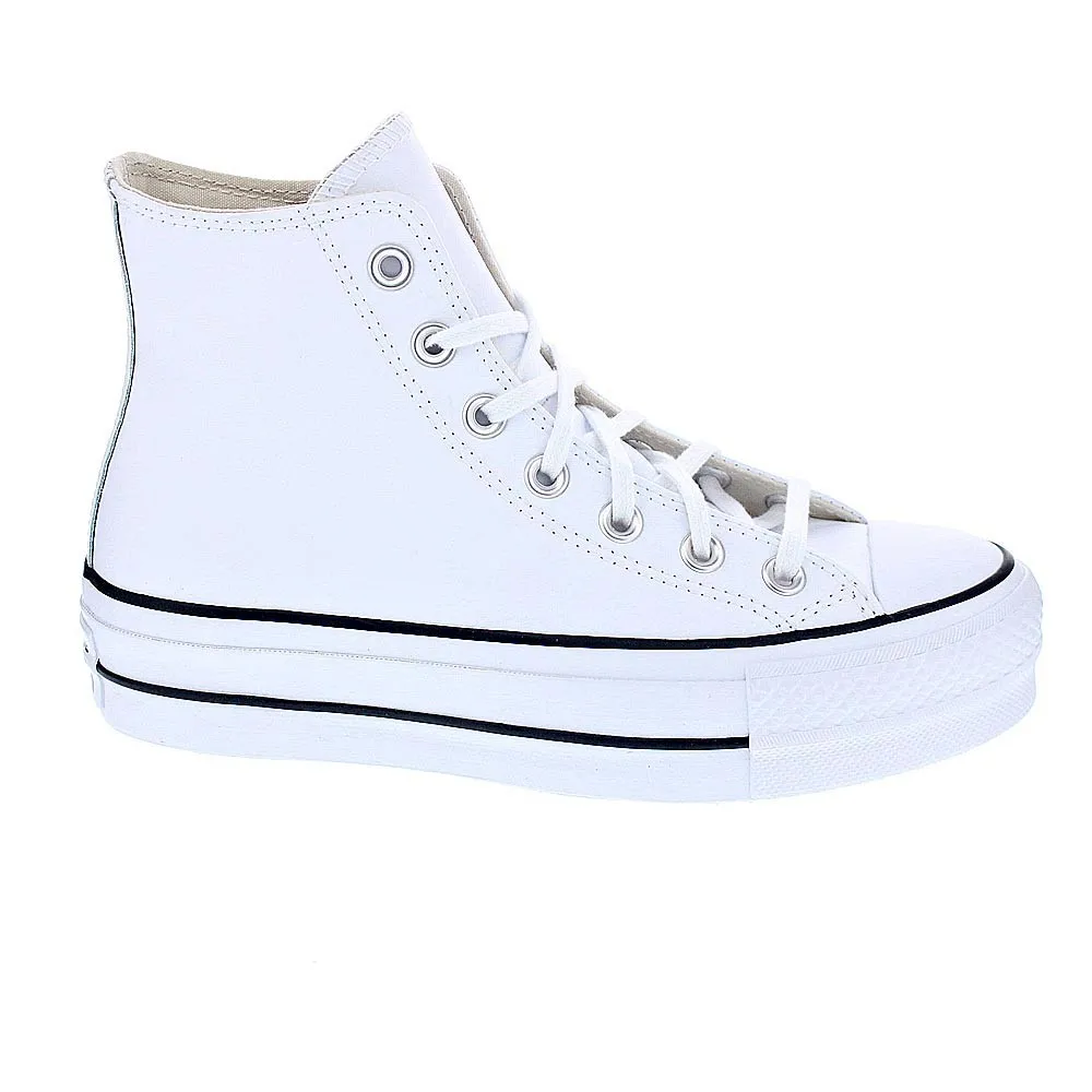 Converse Mujer Blanca/Blanco Zapatillas Botas Modelo Chuck Taylor All Star Plataforma Bota Piel