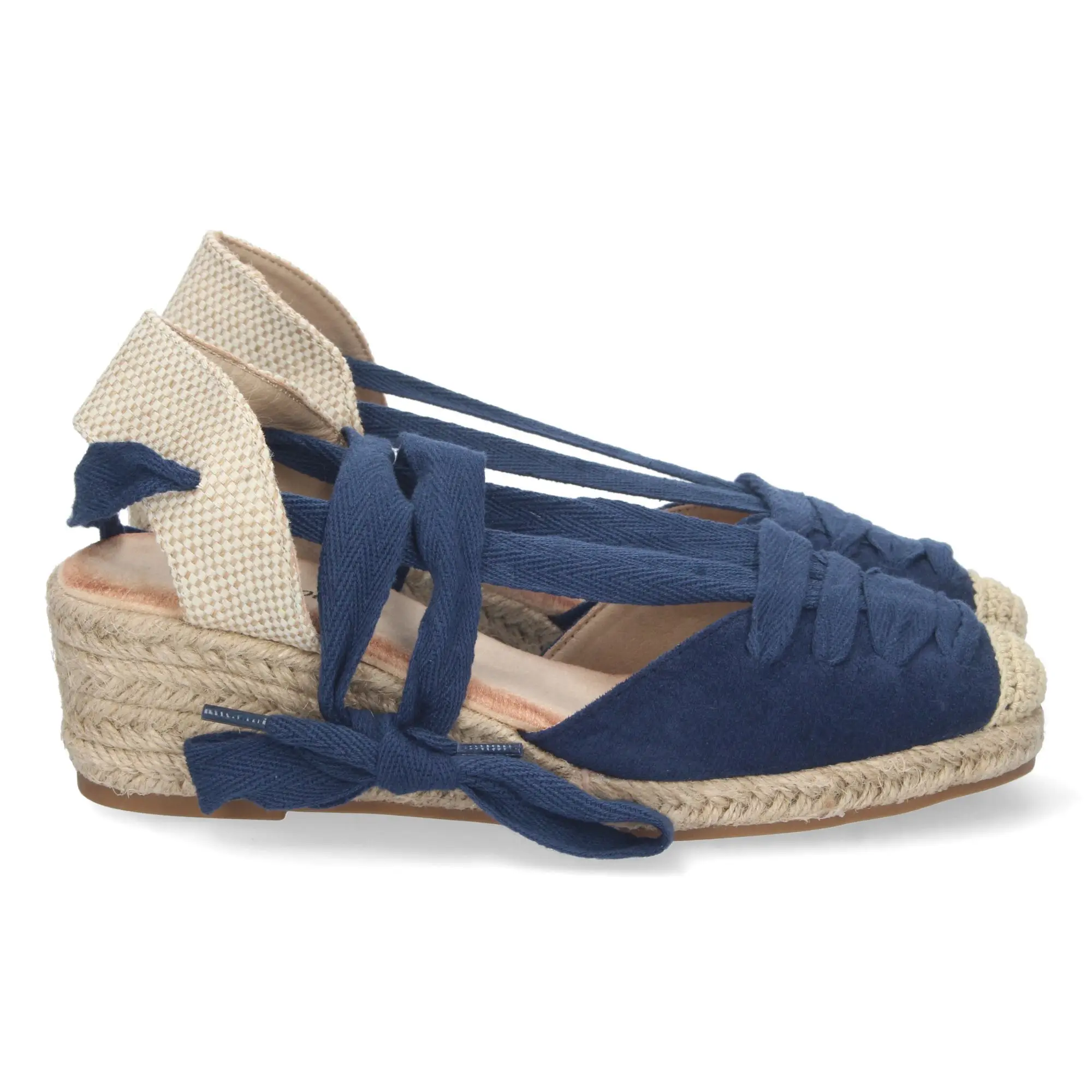 PuntoSalao Alpargatas de cuña baja en yute mujer color marino