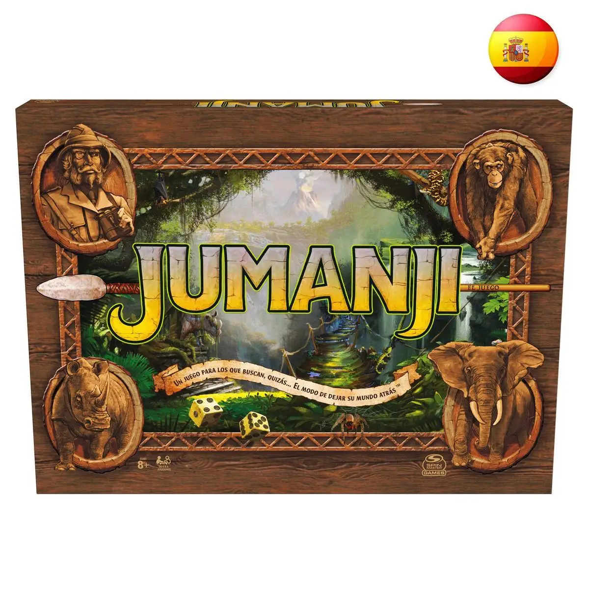 JUMANJI Spanish Board Game by Spin Master for 2-4 Players, perfect for kids aged 8 and up, featuring exciting challenges and puzzles for family game nights. #2