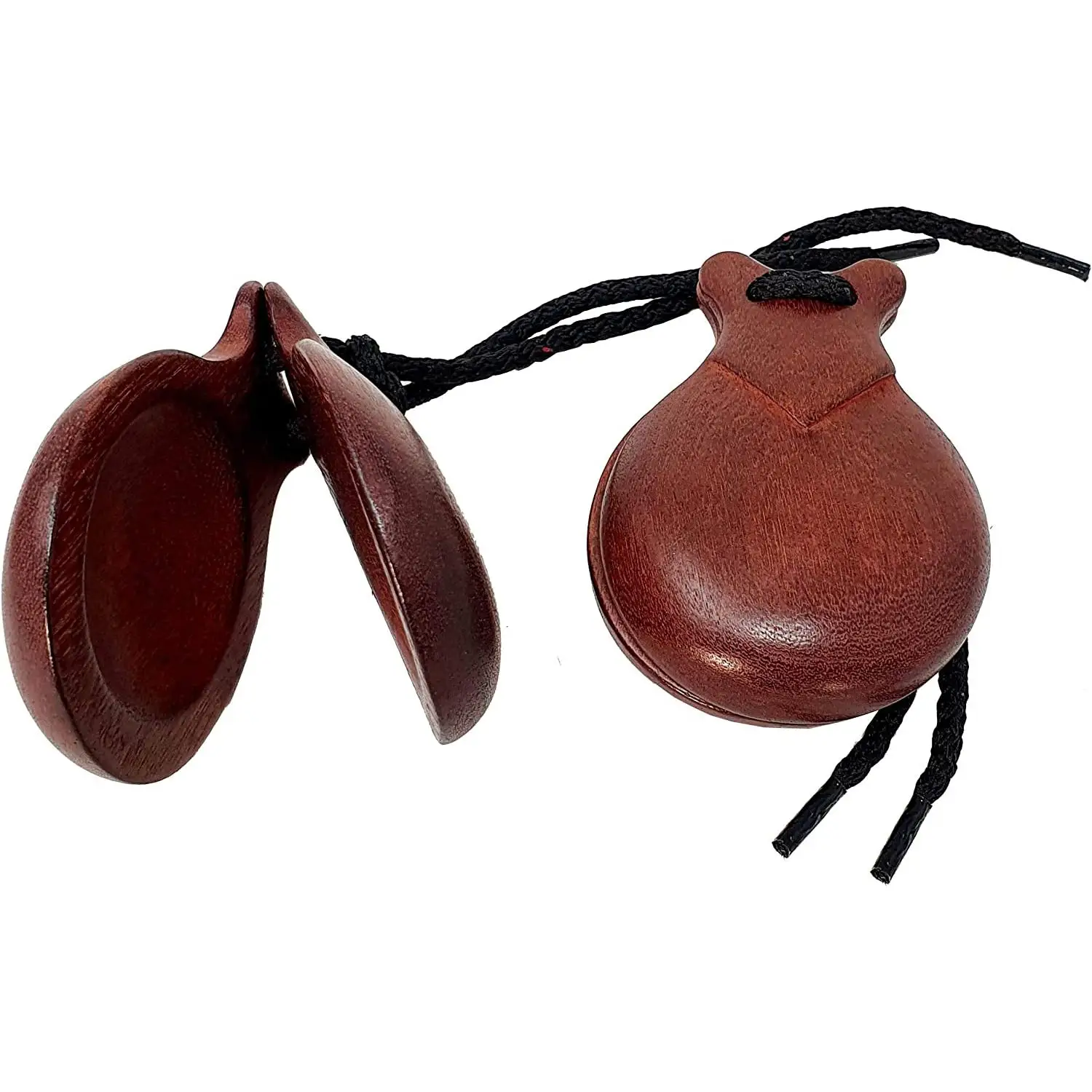 ROCKSTAR MUSIC- Castañuelas para Bailes Flamenco JALE 105-6 Madera Caoba Instrumento Percusión Música Palillos Flamenca