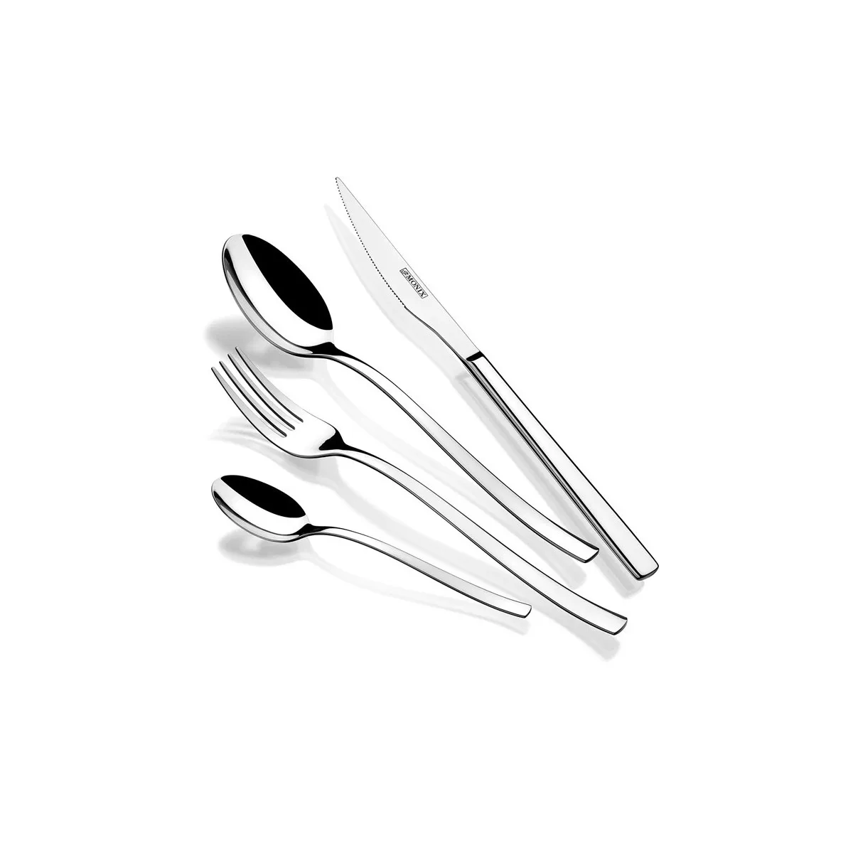 Monix Génova-24-piece cutlery set with stainless steel cutlery knife and glossy polished finish. Thickness 2,5mm
