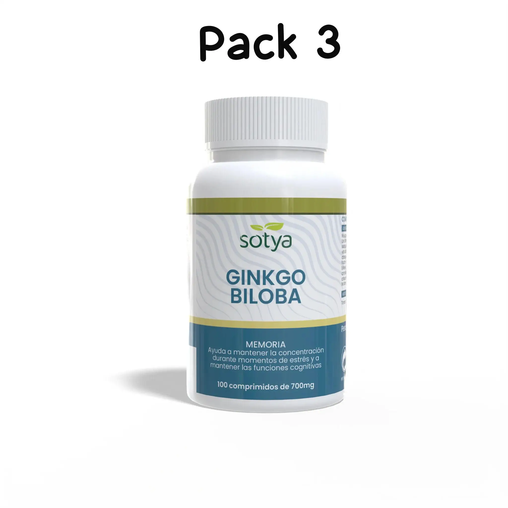 Pack 3 Ginkgo Biloba 100 Comprimidos de 700 mg sotya