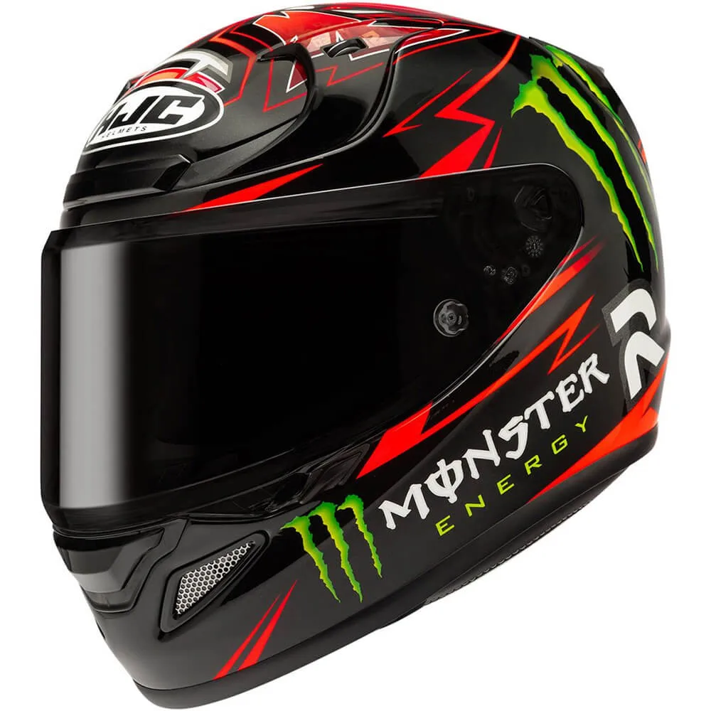 Full face helmet for motorcycle HJC RPHA12 QUARTARARO REPLICA adult red and black