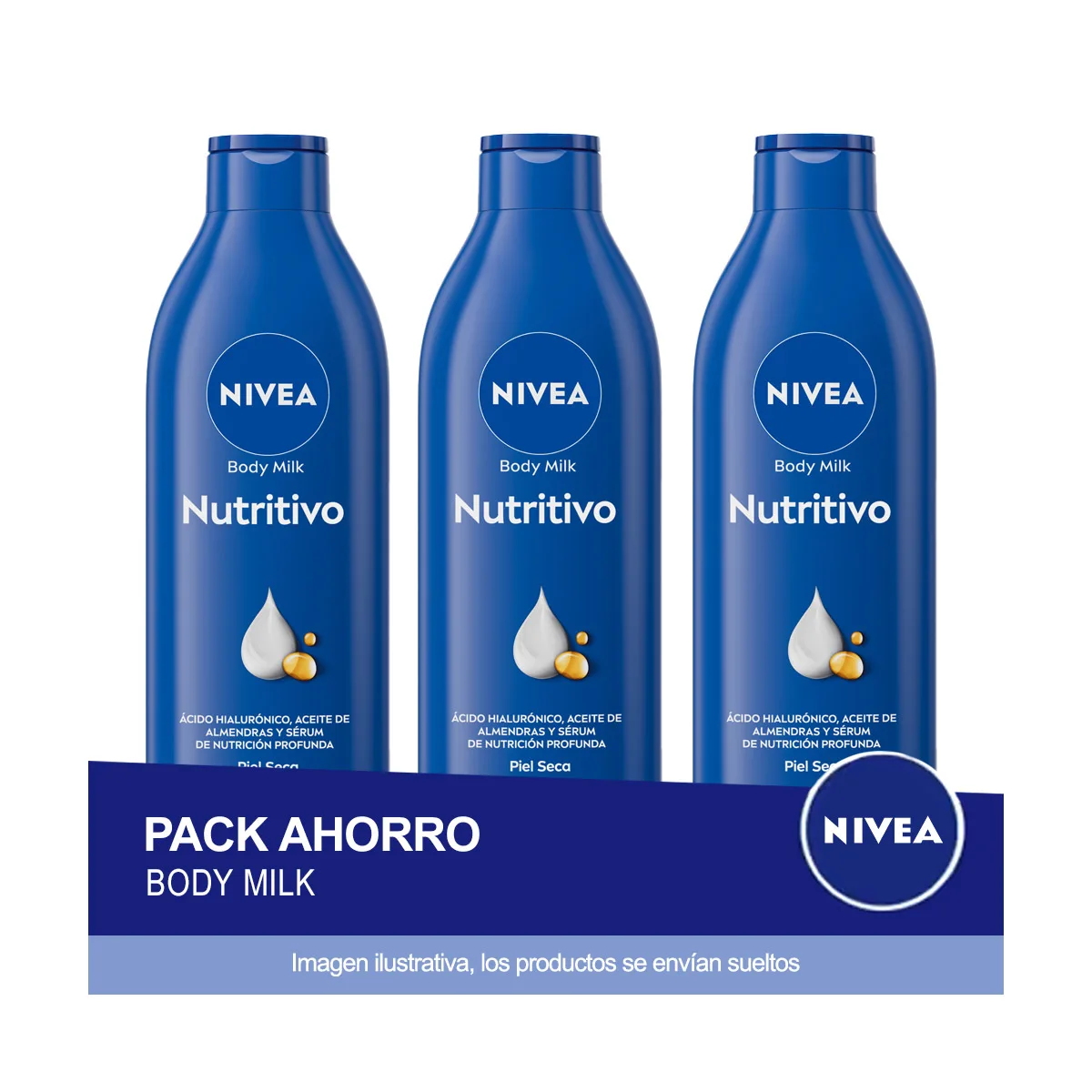 NIVEA Body Milk Loción Corporal Nutritivo 400ml - Pack de 3 unidades