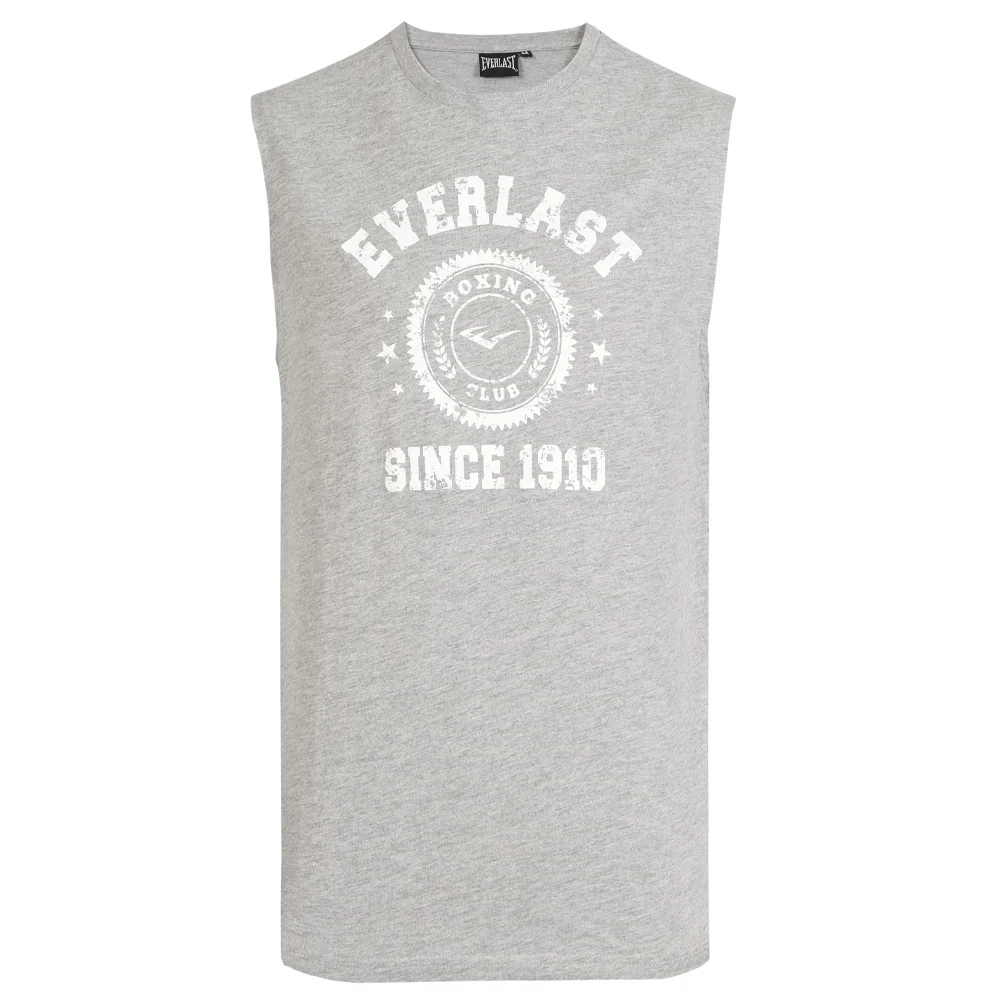Everlast Camiseta Sin Mangas Hombre Gris 100% Algodón Estampado Frontal