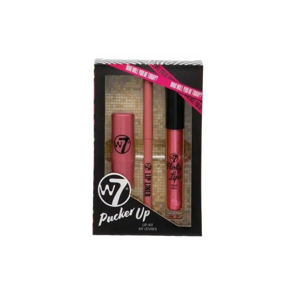 W7 PUCKER UP lipstick KIT, lip and GLOSS profiler REF. 990309