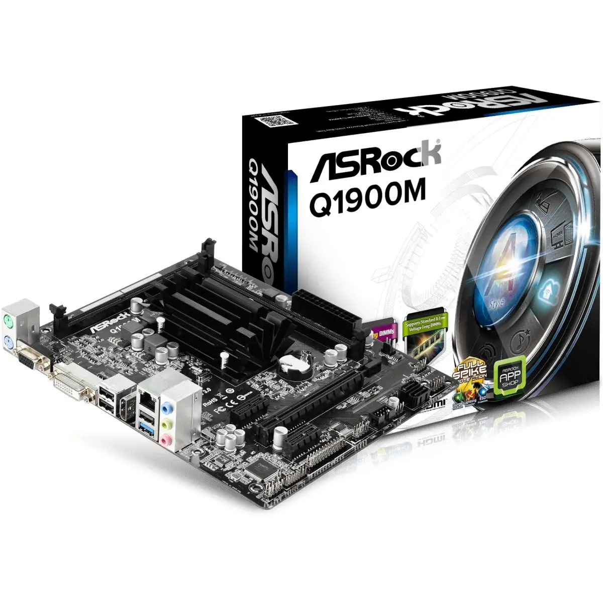 Asrock Q1900M Micro ATX motherboard + Intel processor®Quad-Core J1900 (2 GHz)