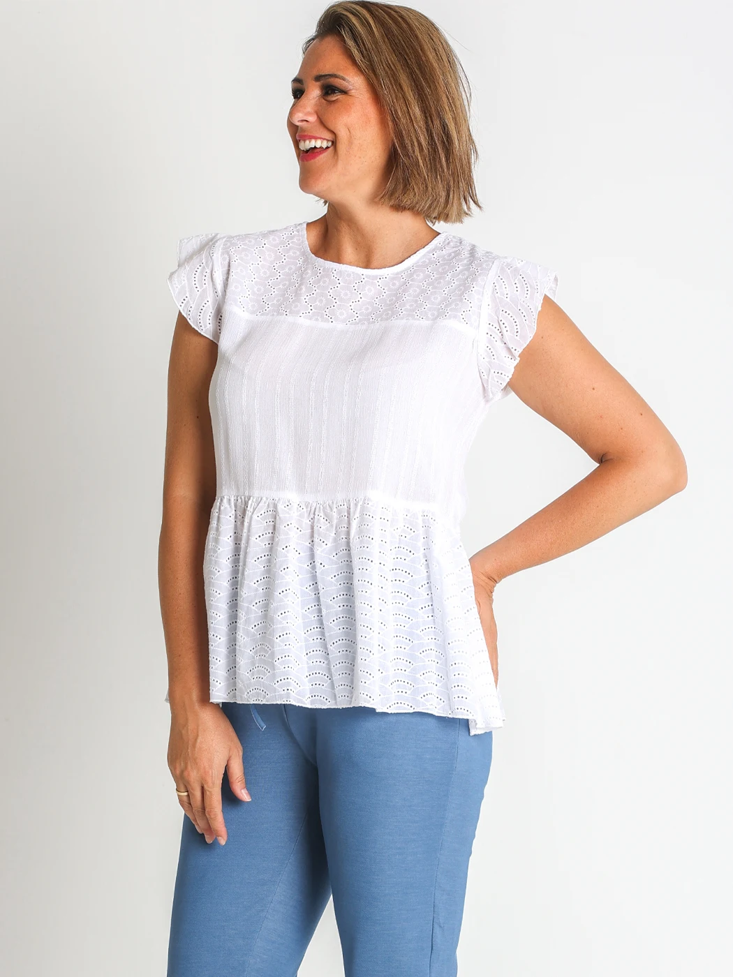 368398L  BLUSA VISCOSA Y ALGODÓN