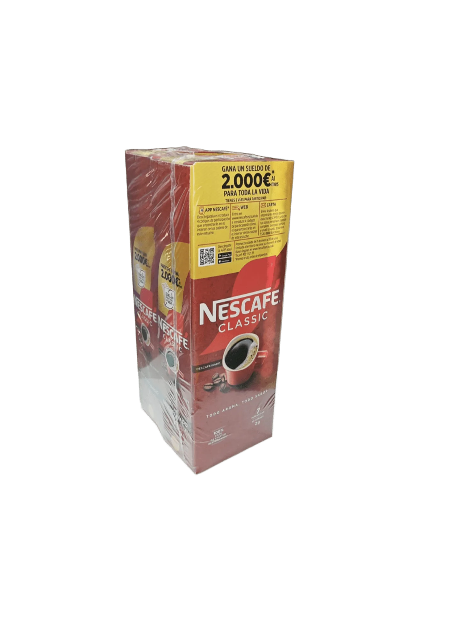 Nescafé classic soluble decaffeinated, 100 sachets 2gr