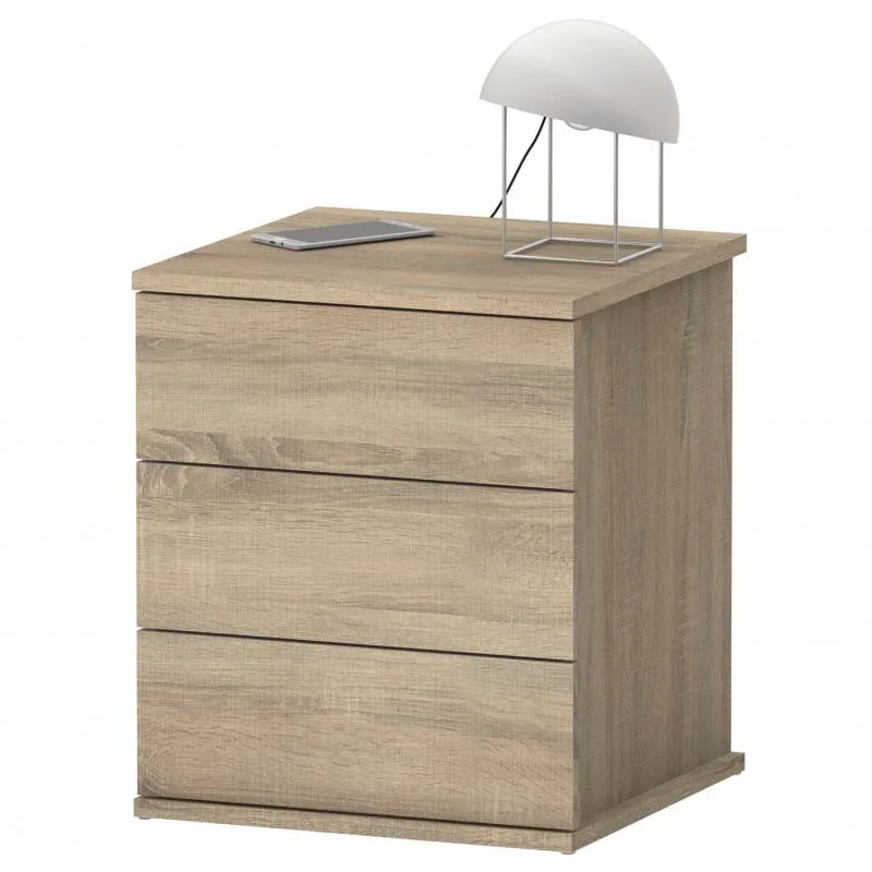 Miroytengo bedside table Dana Oak Cambrian 3 drawers bedroom bedroom modern style furniture 49x41x40 Cm