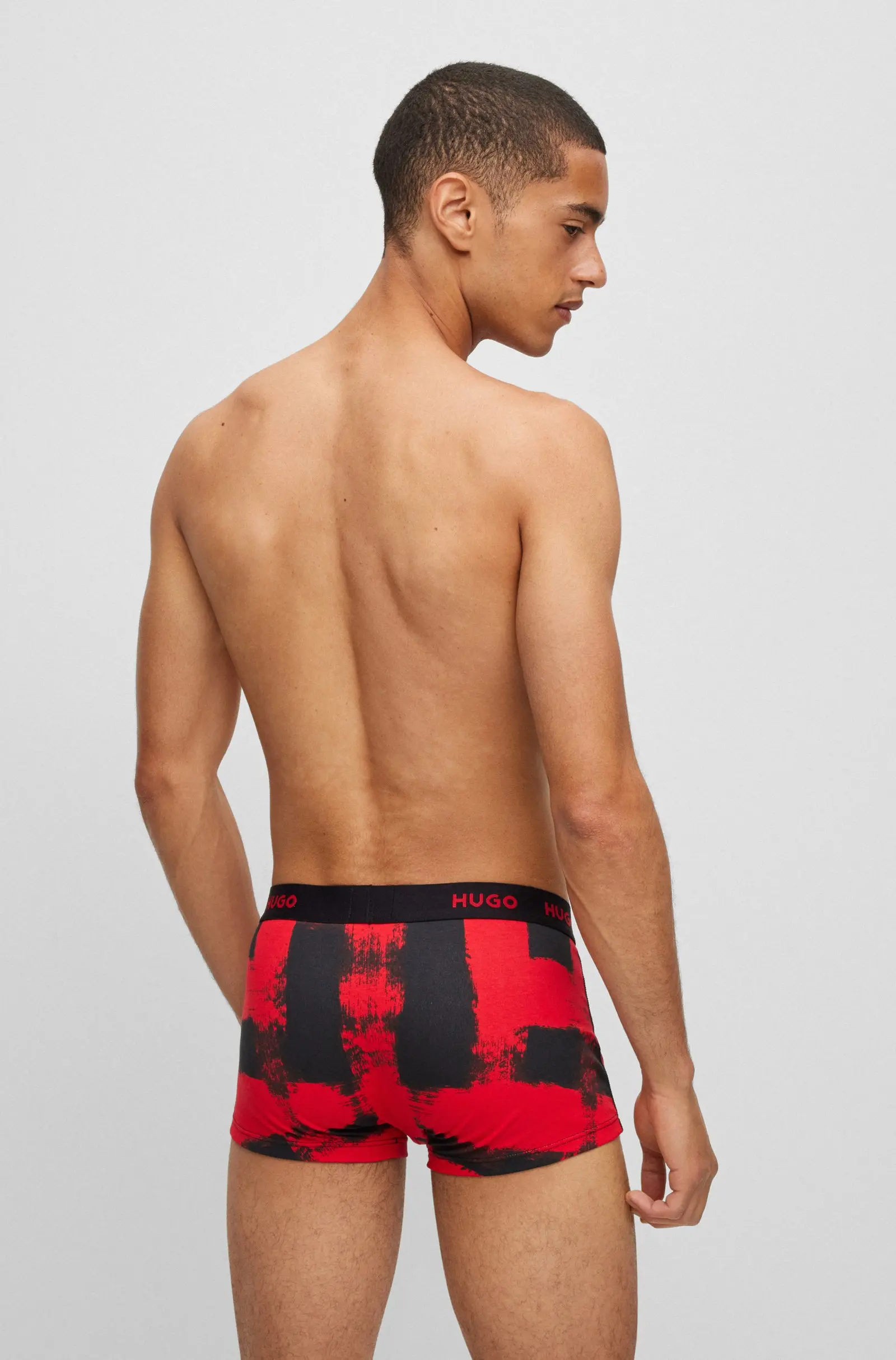 Hugo Boss -3 Pack- Design Cotton Stretch boxer (black, red fantasy and black)