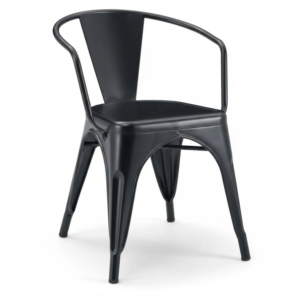 ORION91oficial® - Sillón Acero BETA EDITION Negro🖤Mate (71x52,5x52 cm) Estilo Industrial, Comedor, Hostelería, Oficina, Salón, Teletrabajo, Cocina - spaziOrion91