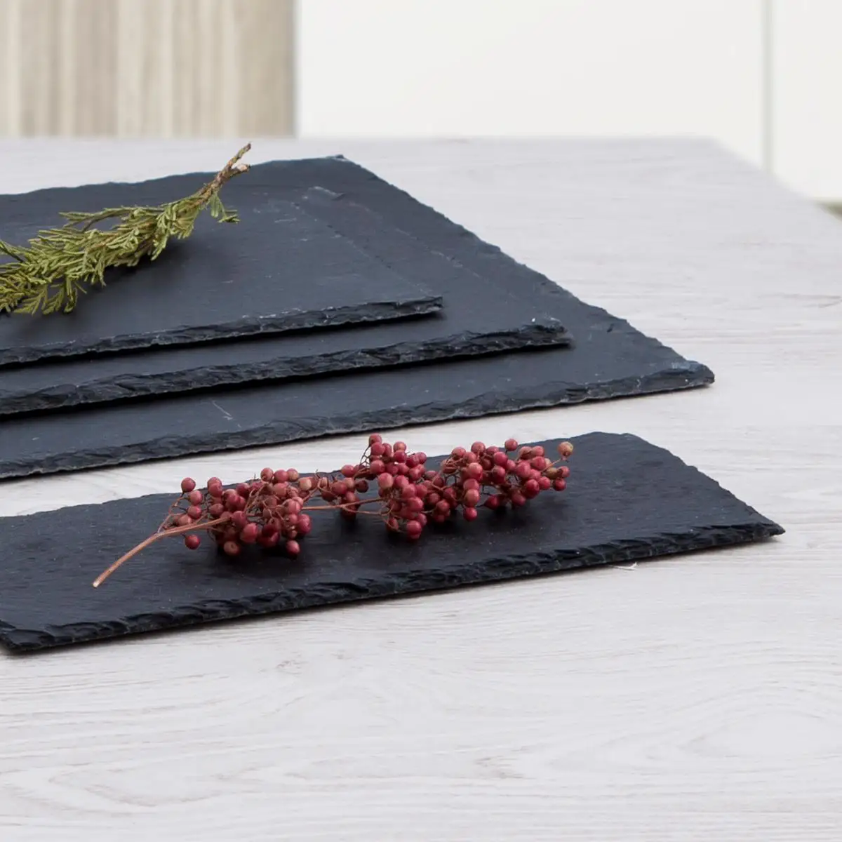 Quid gastro fun set 6 slate tray 30x10cm black rough easy to clean 100% hygienic, recyclable, stackable, 100% healthy material set 6 board trays 30x10cm #2
