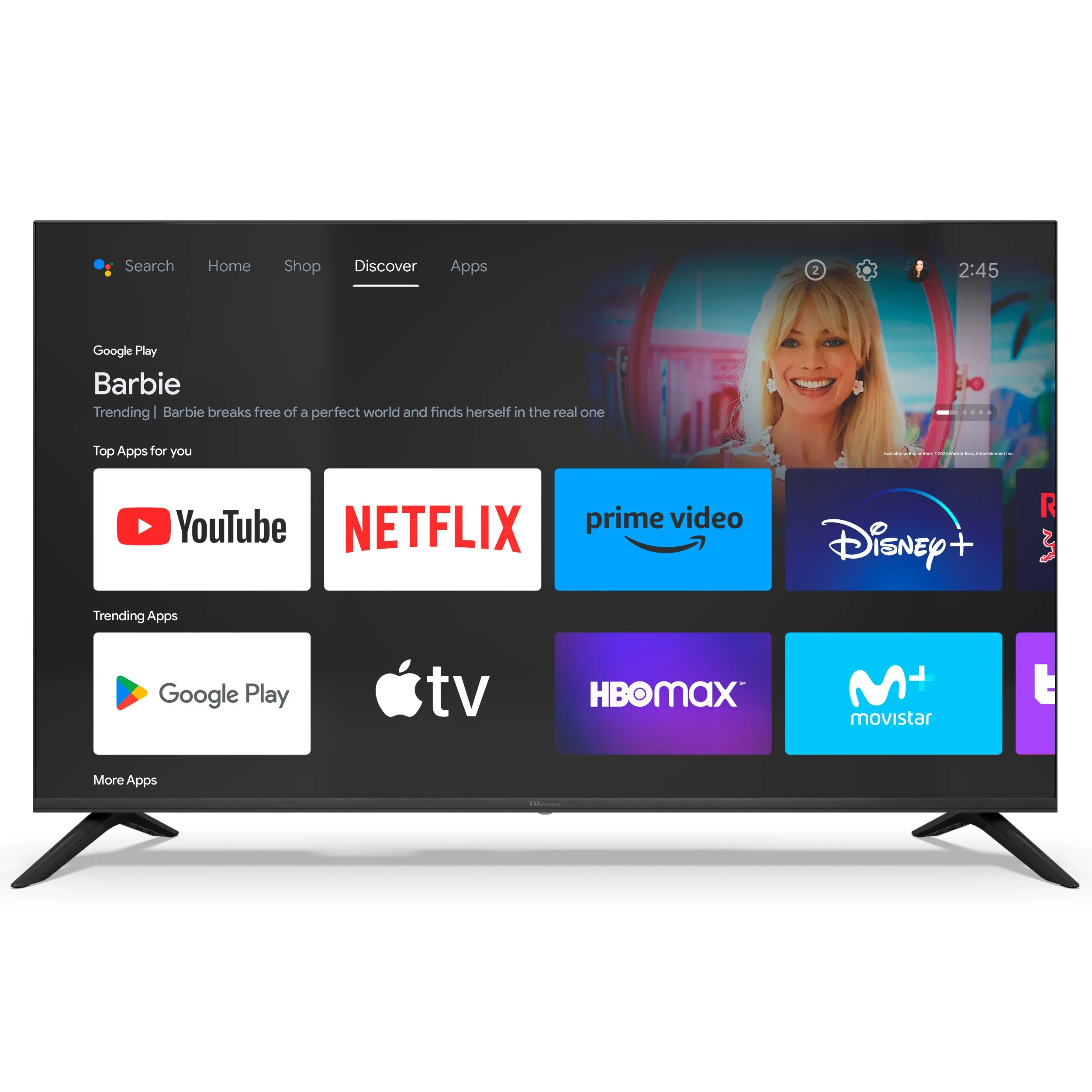 Smart TV 50 inch QLED 4K Hey Google Official Assistant with voice control. Android TV 11 - TD Systems K50DLC19GLQ