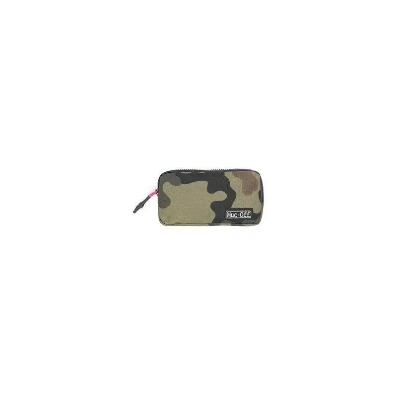 Muc-Off - Bolsa para herramientas y teléfonos móviles de poliéster repelente al agua, compacta y multiusos con cremallera termosellada, diseño camufla