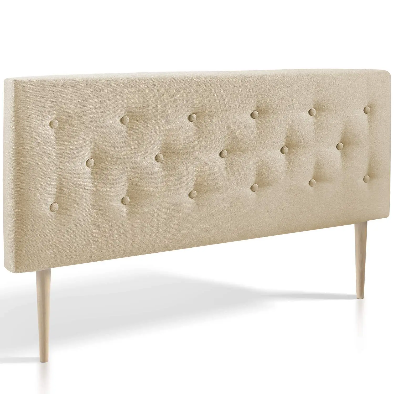 VS Venta-Stock Cabecero Tapizado Oslo en Lona Beige de Alta Calidad