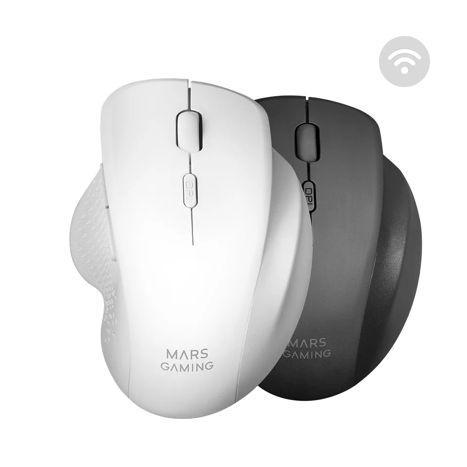 Mars gaming mmwergo, ergonomic wireless mouse, ps4/ps5/xbox/pc/mac compatibility, black or white pc mouse