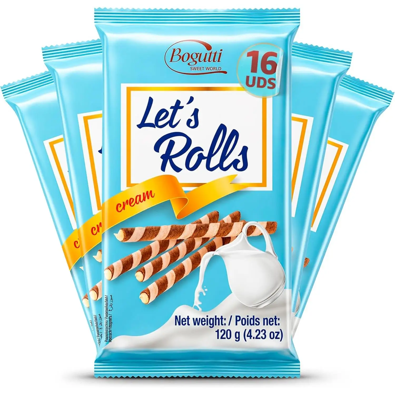 x16 Pack Barquillos Crujientes rellenos de Crema  – (La caja contiene 16 paquetes) -  Wafer Rolls
