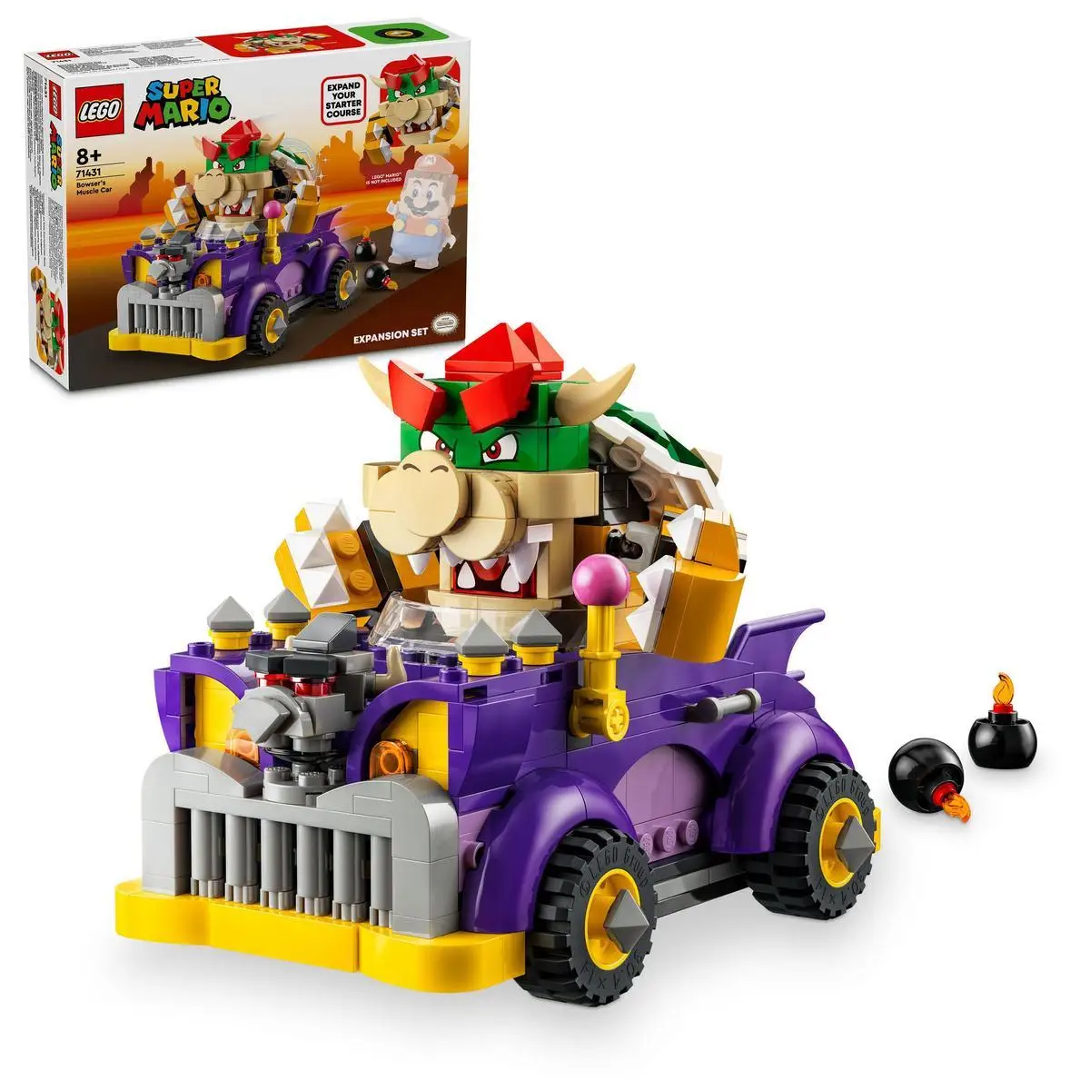 LEGO Super Mario Set de Expansión: Coche monstruoso de Bowser Juguete 71431